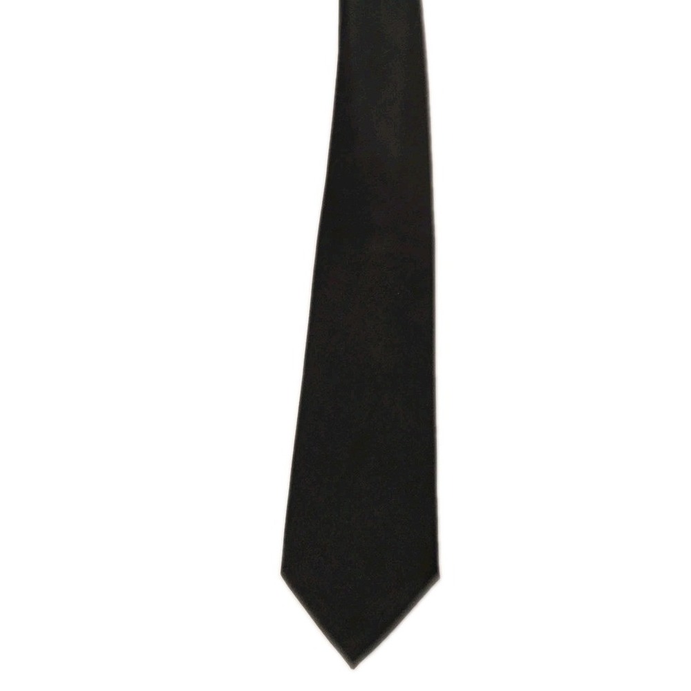 K. Alexander Tie Mens Black Satin Solid Classic Polyester Necktie EUC
